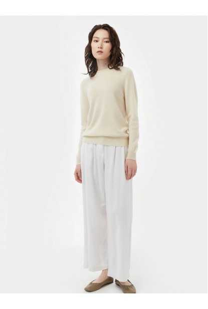 EKRU SIFIR YAKA KAŞMİR KADIN KAZAK