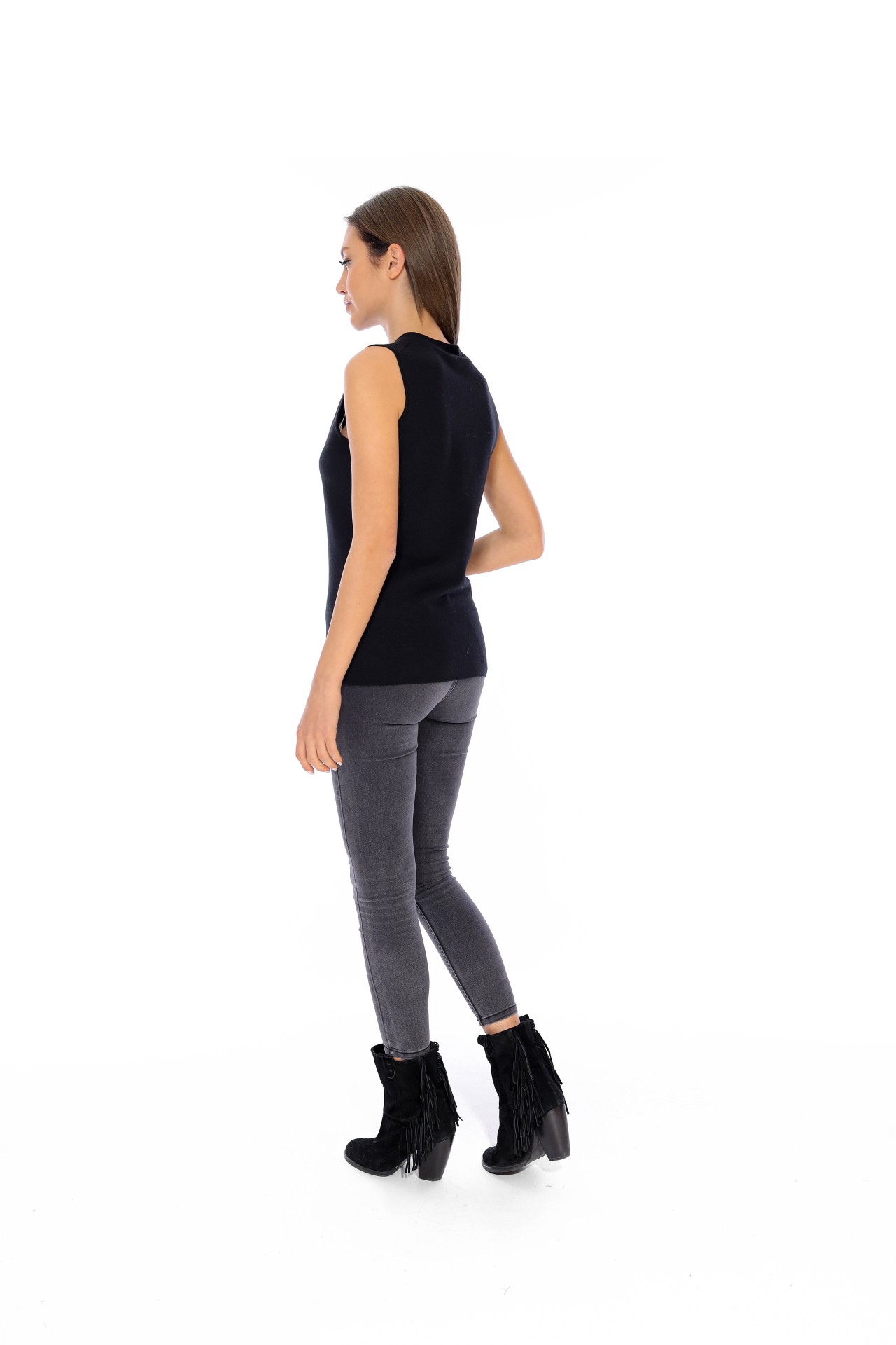 KAŞMİR İPEK KOLSUZ BLUZ KAŞMİR İPEK KOLSUZ BLUZ