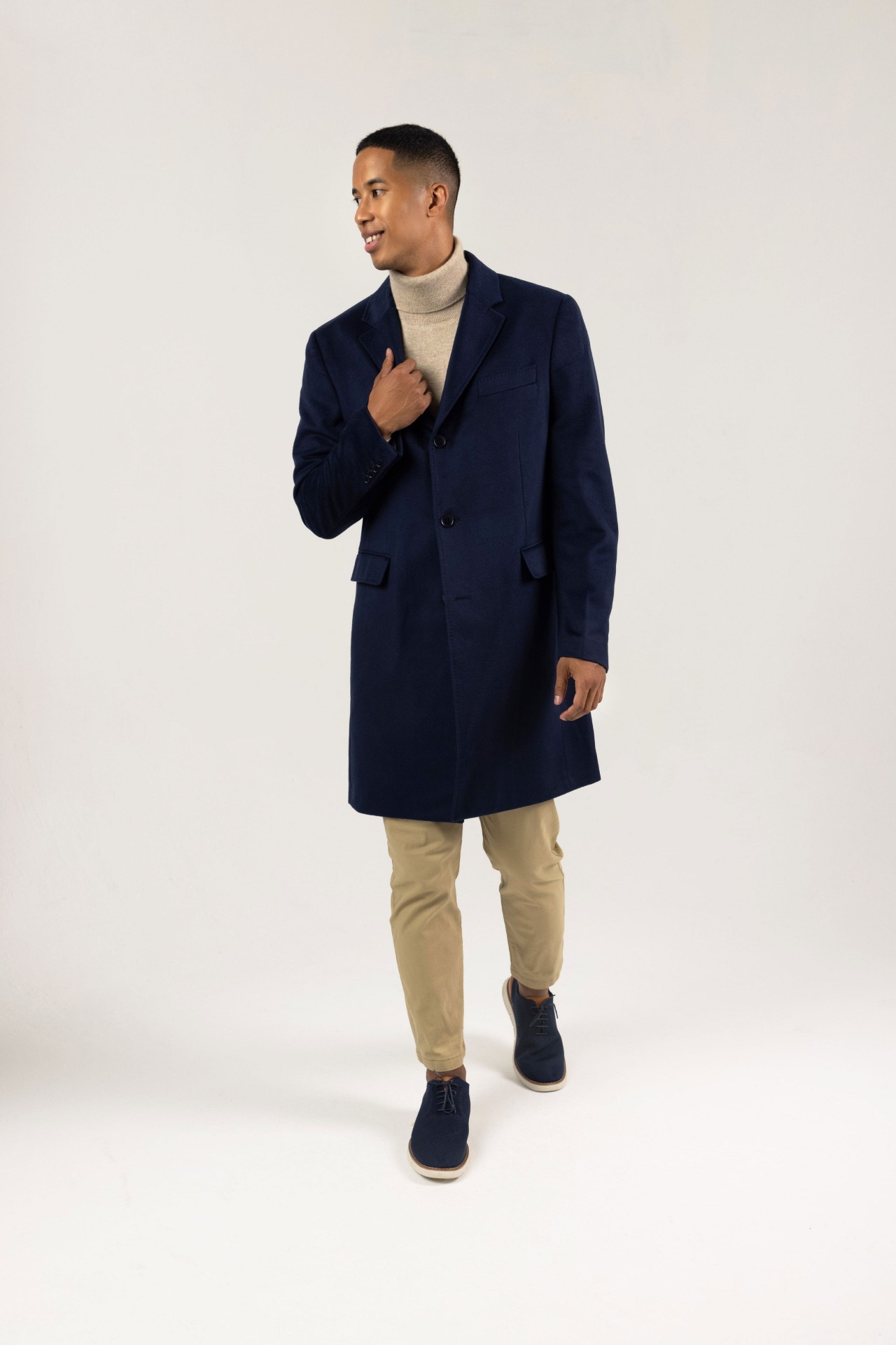 %100 KAŞMİR ERKEK KABAN